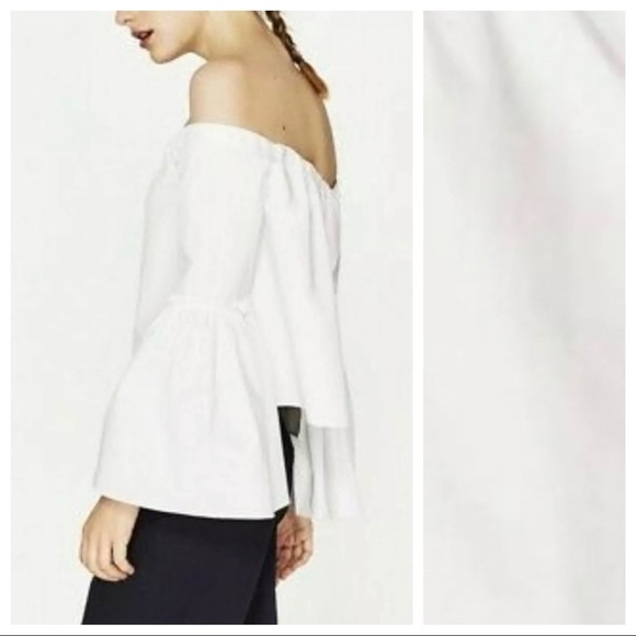 NWT. Zara Trafaluc White Poplin Blouse. Size XS - Picture 3 of 6